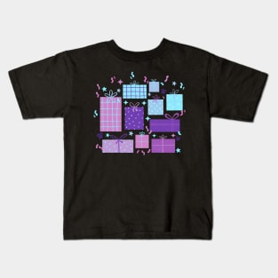 Christmas Presents - Purple Palette | Pattern Kids T-Shirt